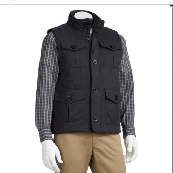 Apt. 9 Jackets Coats men M Midweight Charcoal Puffer Vest comfy retro - Picture 9 of 9